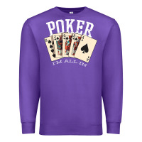 Purple poker all in royal flush lucky casino Premium Sweatshirt - linhVisuals