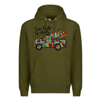 Army Green love needs no words Premium Hoodie - RacoonDesign