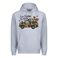 Heather Grey love needs no words Premium Hoodie - RacoonDesign