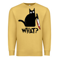 Antique Gold Halloween Cat With Knife What Premium Sweatshirt - linhVisuals