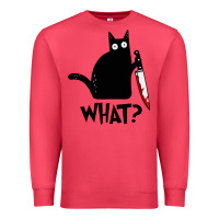 Cardinal Halloween Cat With Knife What Premium Sweatshirt - linhVisuals