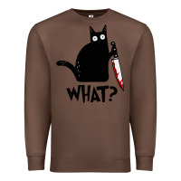 Chestnut Halloween Cat With Knife What Premium Sweatshirt - linhVisuals