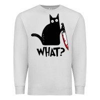 Dove Grey Halloween Cat With Knife What Premium Sweatshirt - linhVisuals