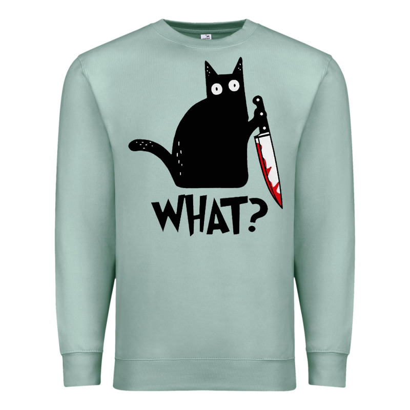Halloween Cat With Knife What Premium Sweatshirt by linhVisuals | Teevron