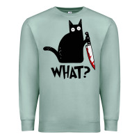Seafoam Halloween Cat With Knife What Premium Sweatshirt - linhVisuals
