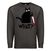 Smoke Halloween Cat With Knife What Premium Sweatshirt - linhVisuals