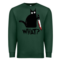 Sports Green Halloween Cat With Knife What Premium Sweatshirt - linhVisuals