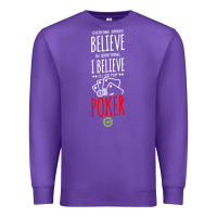 Purple poker card player believe in something Premium Sweatshirt - linhVisuals