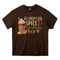 Chocolate Brown pumpkin spice and everything nice Heavy Core Tee - CowGirlArtShop