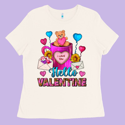 Hello Valentine Valentines Day Coffee Mug Ladies Tee Designed By Fadigitalartstudio
