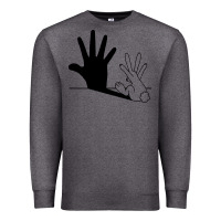 Charcoal Heather rabbit hand shadow Premium Sweatshirt - linhVisuals