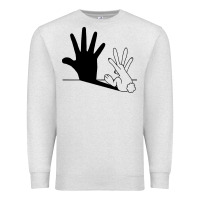 Oatmeal Heather rabbit hand shadow Premium Sweatshirt - linhVisuals