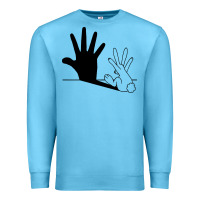 Ocean Blue rabbit hand shadow Premium Sweatshirt - linhVisuals