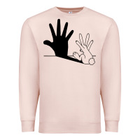 Pale Pink rabbit hand shadow Premium Sweatshirt - linhVisuals
