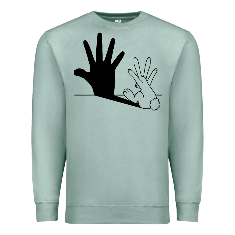 Rabbit Hand Shadow Premium Sweatshirt by linhVisuals | Teevron
