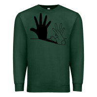 Sports Green rabbit hand shadow Premium Sweatshirt - linhVisuals