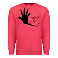 Cardinal rabbit hand shadow Premium Sweatshirt - linhVisuals