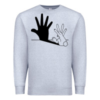 Heather Grey rabbit hand shadow Premium Sweatshirt - linhVisuals