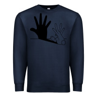 Navy rabbit hand shadow Premium Sweatshirt - linhVisuals