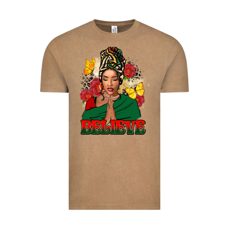 Believe Black Woman Vintage Tee by FaDigitalArtStudio | Teevron