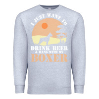 Heather Grey boxer beer dog lover t  shirt boxer beer dog lover t  shirt Premium Sweatshirt - linhVisuals