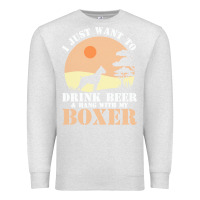 Oatmeal Heather boxer beer dog lover t  shirt boxer beer dog lover t  shirt Premium Sweatshirt - linhVisuals
