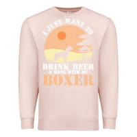 Pale Pink boxer beer dog lover t  shirt boxer beer dog lover t  shirt Premium Sweatshirt - linhVisuals