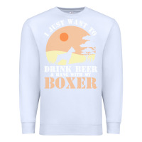 White boxer beer dog lover t  shirt boxer beer dog lover t  shirt Premium Sweatshirt - linhVisuals