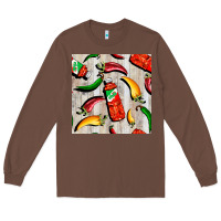 Chestnut mexican chili and pepper seamless pattern Long Sleeve Tee - BundleAndBundleShop