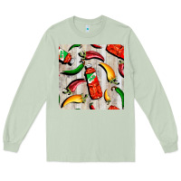 Matcha mexican chili and pepper seamless pattern Long Sleeve Tee - BundleAndBundleShop