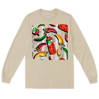 Mushroom mexican chili and pepper seamless pattern Long Sleeve Tee - BundleAndBundleShop