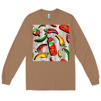 Toasted Coconut mexican chili and pepper seamless pattern Long Sleeve Tee - BundleAndBundleShop