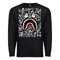Black Bape Shark Army Premium Sweatshirt - linhVisuals