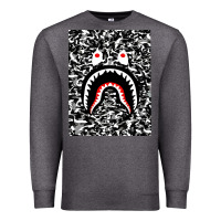 Charcoal Heather Bape Shark Army Premium Sweatshirt - linhVisuals