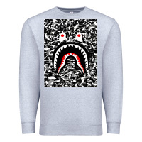 Heather Grey Bape Shark Army Premium Sweatshirt - linhVisuals