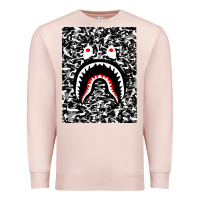 Pale Pink Bape Shark Army Premium Sweatshirt - linhVisuals