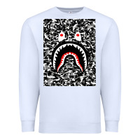 White Bape Shark Army Premium Sweatshirt - linhVisuals