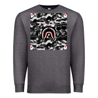 Charcoal Heather Bape Shark Army Premium Sweatshirt - linhVisuals