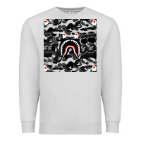 Dove Grey Bape Shark Army Premium Sweatshirt - linhVisuals