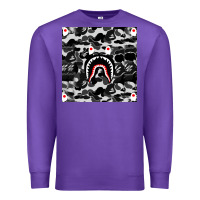 Purple Bape Shark Army Premium Sweatshirt - linhVisuals