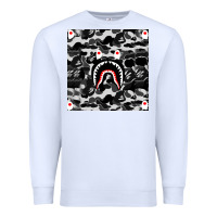 White Bape Shark Army Premium Sweatshirt - linhVisuals