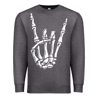 Charcoal Heather rock on skeleton hand Premium Sweatshirt - linhVisuals