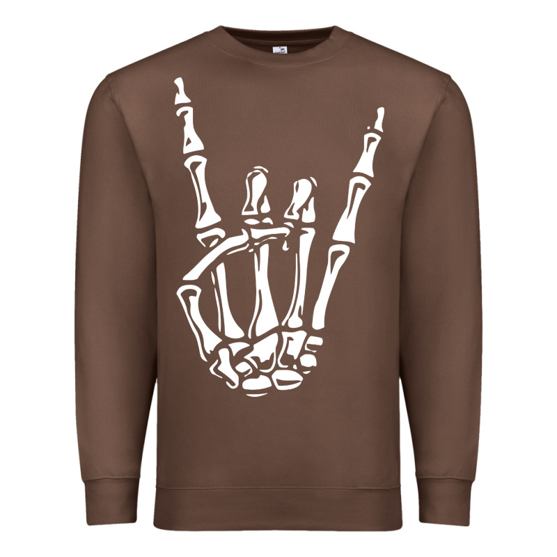 Rock On Skeleton Hand Premium Sweatshirt by linhVisuals | Teevron