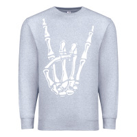 Heather Grey rock on skeleton hand Premium Sweatshirt - linhVisuals