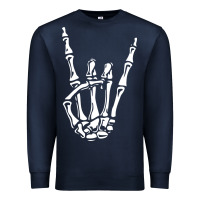 Navy rock on skeleton hand Premium Sweatshirt - linhVisuals