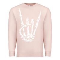 Pale Pink rock on skeleton hand Premium Sweatshirt - linhVisuals