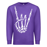 Purple rock on skeleton hand Premium Sweatshirt - linhVisuals