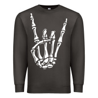 Smoke rock on skeleton hand Premium Sweatshirt - linhVisuals