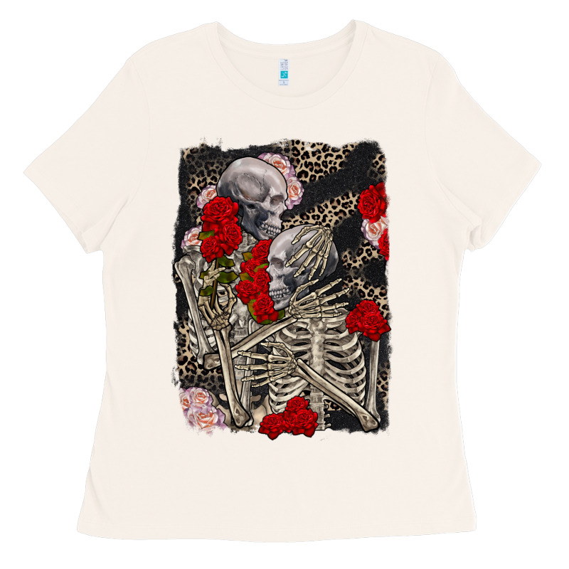 Two Skeletons Hugging Valentine's Day Ladies Tee by FaDigitalArtStudio | Teevron