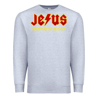 Heather Grey jesus rocks highway to heaven Premium Sweatshirt - linhVisuals